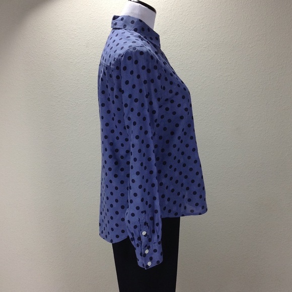 J. Crew Factory Blue & Black Polka Dot Tunic - Picture 4 of 7